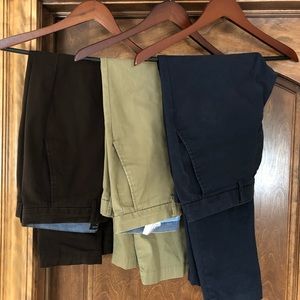 3 Pairs Banana Republic Mason Stretch Chinos 34x30